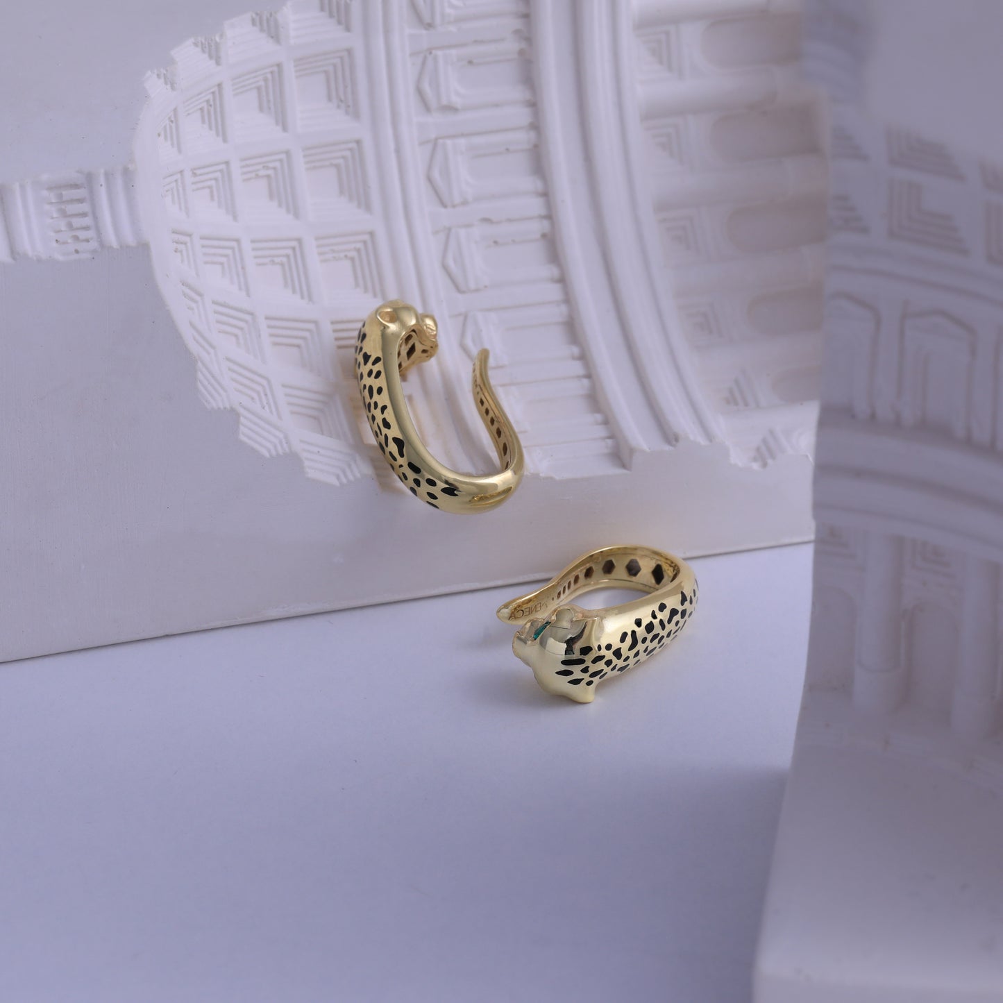 Yellow Gold Plated Felino Earrings