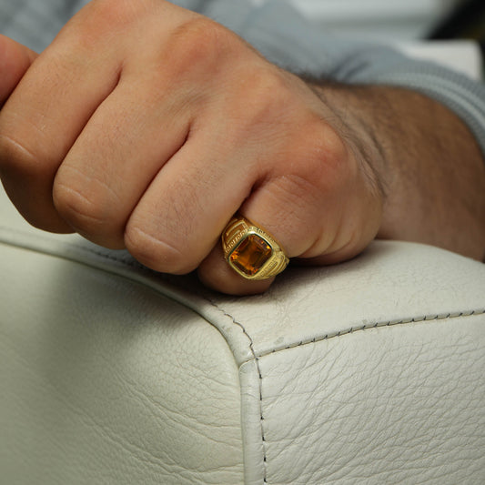 Grandezza Greek Yellow Gold Men's Ring