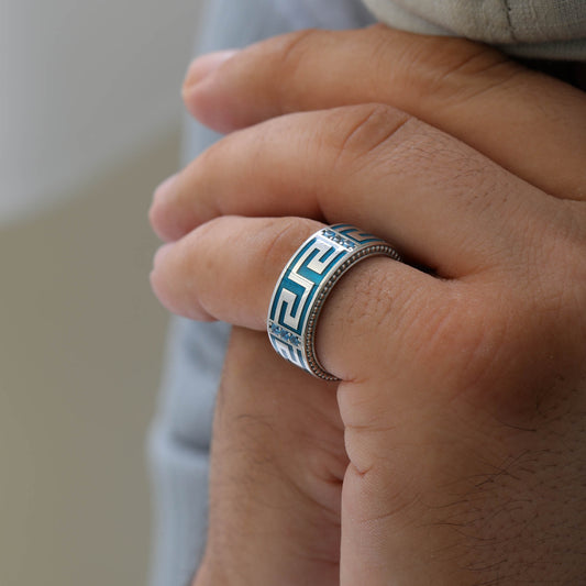 Per Sempre Mavi Mineli Erkek Yüzük