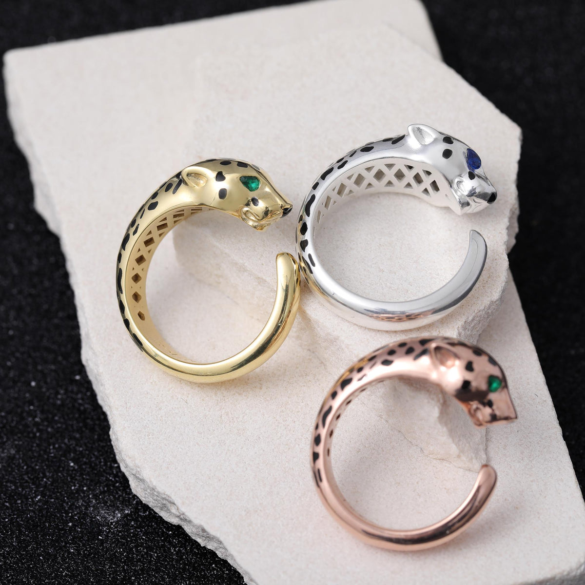 Felino Rose Gold Panther Ring — detail view 4 by Seneca Jewelry
