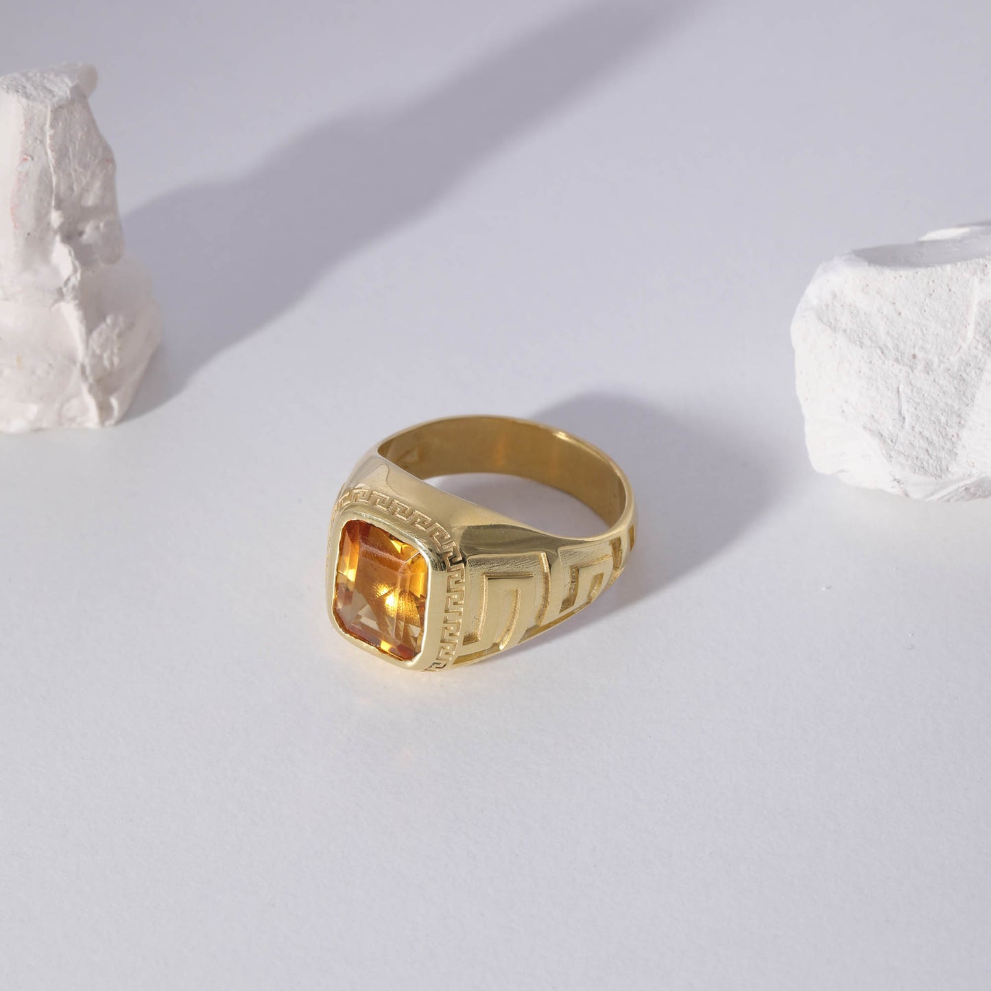 Grandezza Greek Yellow Gold Men's Ring