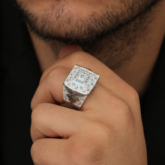 Grandezza Blue Stone Men's Ring