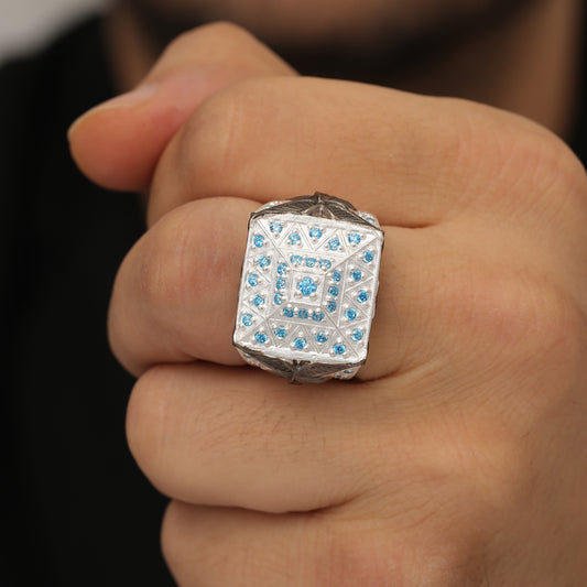 Grandezza Blue Stone Men's Ring