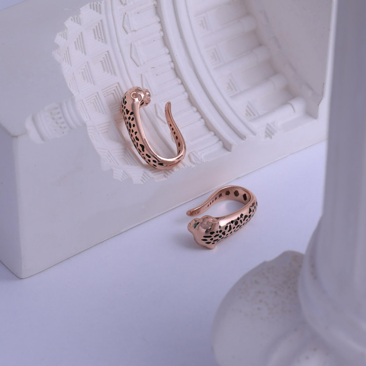 Felino Rose Gold Panther Wrap Ring — detail view 4 by Seneca Jewelry