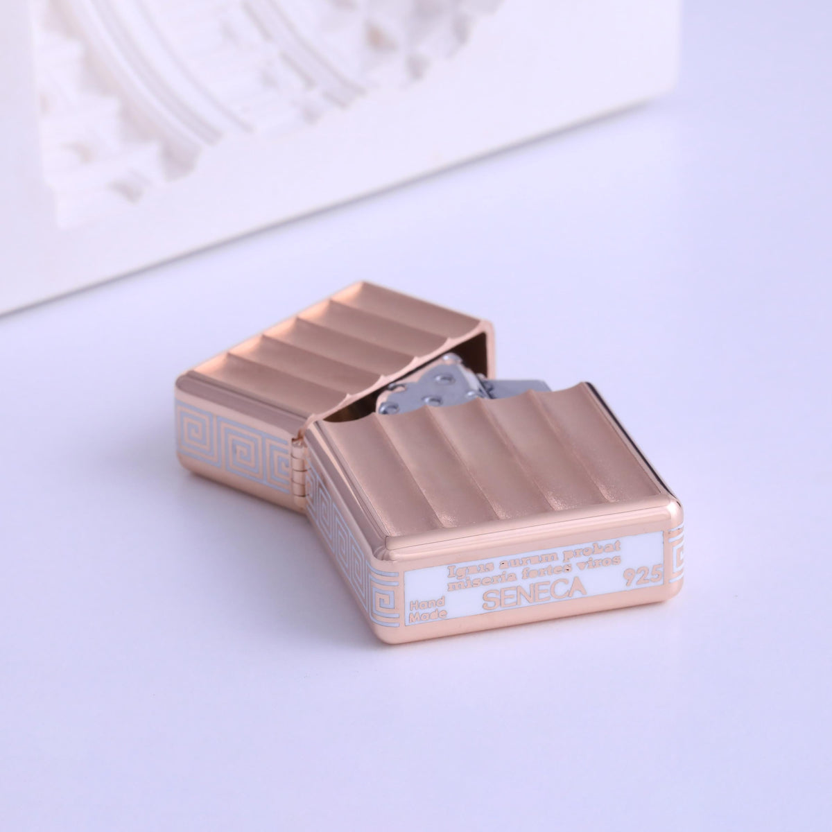 Eterna Rose Gold-Plated Silver Cigar Lighter — product view by Seneca Jewelry